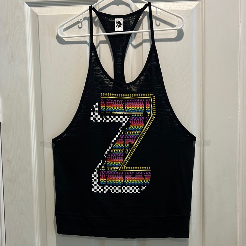 Zumba Black Tank Top with Multicolor Z Design
